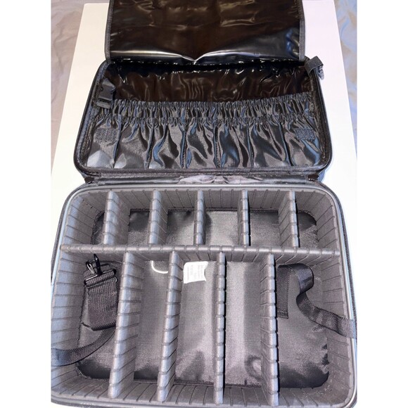 Traveling Luggage Makeup Bag with Lots of Storage and Carrying Strap - Picture 3 of 4